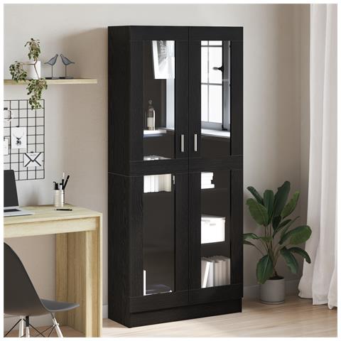 Armadi per libri  2 pz Nero Rovere 82,5x30,5x185 cm in legno ingegnerizzato - Foto 2