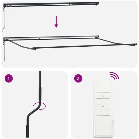 Tenda Retrattile Blu e Bianco 500x300 cm Tessuto - Foto 9