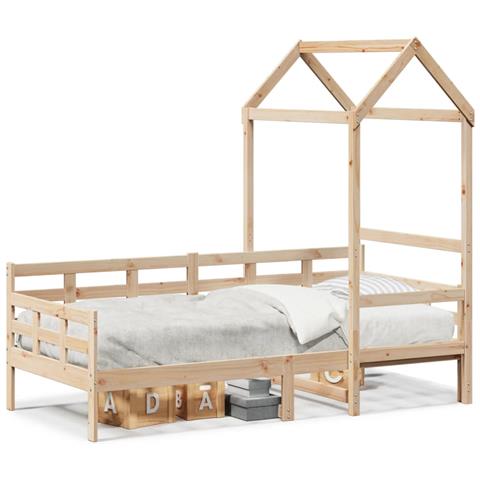 Dormeuse con Tetto 80x200 cm in Legno Massello di Pino - Foto 1