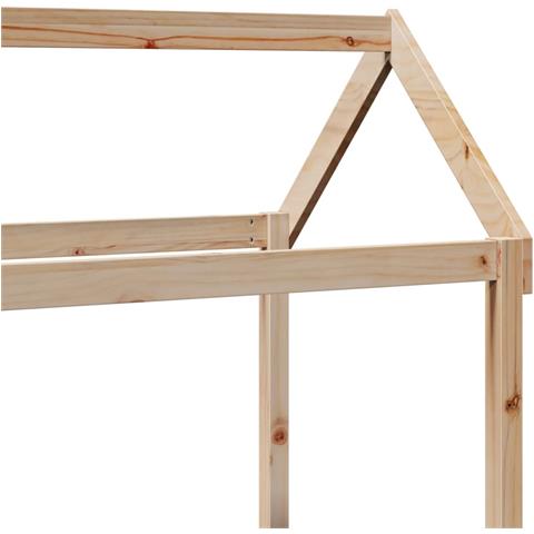 Dormeuse con Tetto 80x200 cm in Legno Massello di Pino - Foto 9