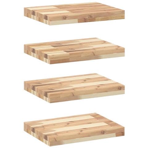 Mensole da Parete 4 pz 60x30x4 cm Legno Acacia Non Trattato - Foto 1