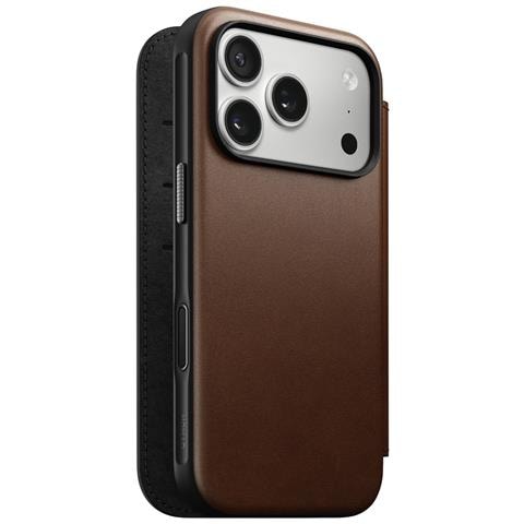 Custodia Folio Per Iphone 17 Pro Magsafe Con Porta-carte E Chiusura Magnetica, Marrone - Foto 1