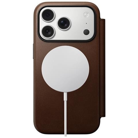 Custodia Folio Per Iphone 17 Pro Magsafe Con Porta-carte E Chiusura Magnetica, Marrone - Foto 2