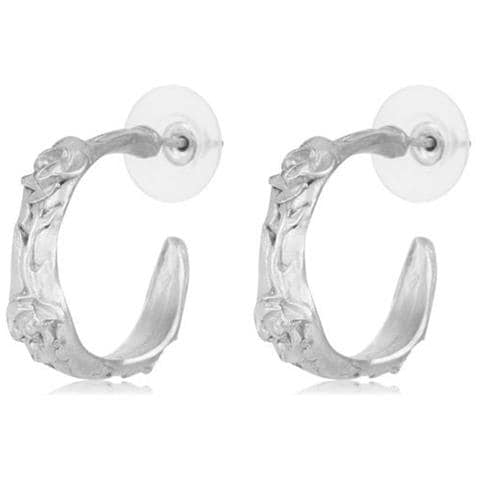 Orecchino A Cerchio In Argento Con Fiori E Foglie In Filigrana - Foto 1