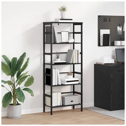 Libreria Rovere Nero 60 x 29,5 x 149 cm Legno multistrato - Foto 2