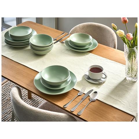 Set Di 18 Stoviglie Vivani Gres Porcellanato Verde - Foto 1