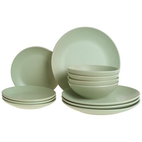 Set Di 18 Stoviglie Vivani Gres Porcellanato Verde - Foto 2