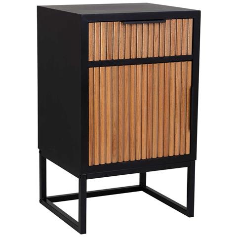 Tavolino In Legno E Metallo Con 1 Cassetto E 1 Anta 42x36,5x71h Cm - Foto 1