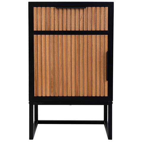 Tavolino In Legno E Metallo Con 1 Cassetto E 1 Anta 42x36,5x71h Cm - Foto 2