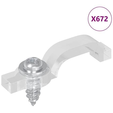 Clip per Striscia LED 12 pcs Trasparente 23,8 x 7,3 x 4,3 mm - Foto 1