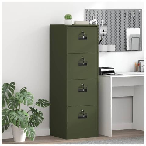 Armadio per File con cassetto Verde oliva 44 x 50 x 106.5 cm - Foto 2