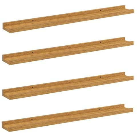 Scaffale da parete 4 pcs Beige 80 x 9 x 3 cm Legno multistrato - Foto 1