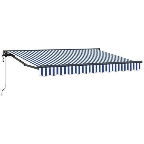 Tettuccio Elettrico Retrattile Blu e Bianco 3,5 x 2 m - Foto 1