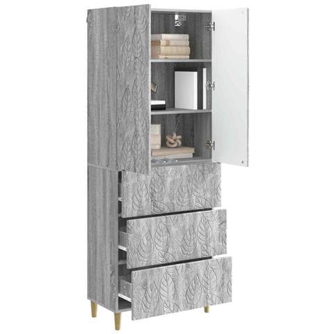 Set di armadi 2 pcs Sonoma grigio 66 x 34,5 x 90 cm - Foto 2