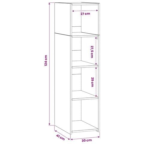 Credenza Legno antico 30 x 41 x 124 cm Legno ingegnerizzato - Foto 6