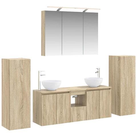 Set di mobili per il bagno 6 pcs Rovere Sonoma - Foto 1