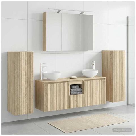 Set di mobili per il bagno 6 pcs Rovere Sonoma - Foto 2
