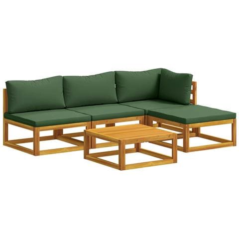 Set di divani 5 pz Naturale Legno di Acacia Massello - Foto 1
