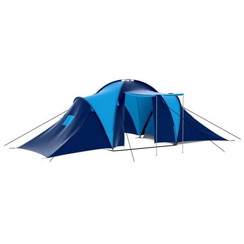 Tenda da Campeggio in Tessuto 9 Persone Blu Scuro e Blu - Foto 1
