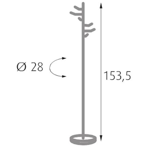 Attaccapanni Piantana Appendiabiti Acciaio Cromato A1671050 - Foto 2
