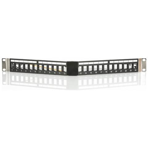 Modular Patch Panel Shielded V-design 24-port Color Black - Foto 2