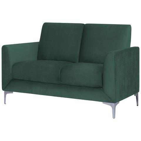 Divano 2 Posti In Tessuto Vellutato Verde Fenes - Foto 22