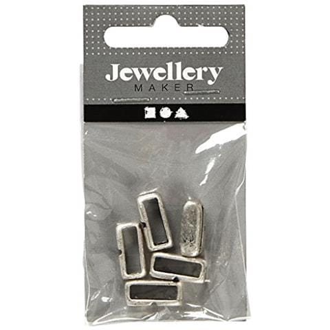 Ciondolo, Misura 6x14 Mm, Argento Antico, 5pz - Foto 3