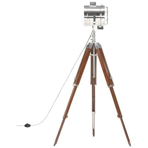 Lampada da Terra a Treppiede Legno Massello di Mango 165 cm - Foto 2