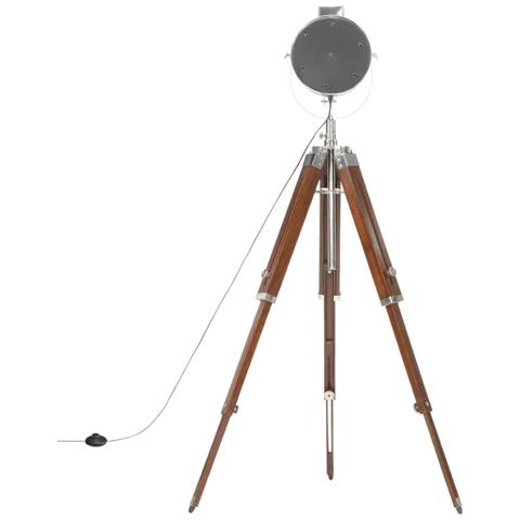 Lampada da Terra a Treppiede Legno Massello di Mango 165 cm - Foto 10