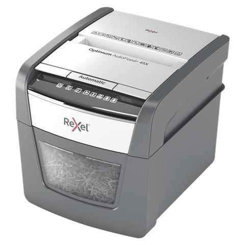 Distruggidocumenti Automatico Optimum AutoFeed 45X con Taglio a Frammenti Livello Sicurezza P-4 Capacità Cestino 20 Litri - Foto 2