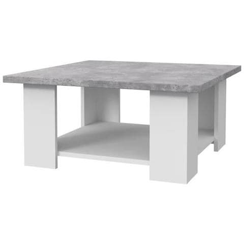 Tavolino Pilvi - Cemento Bianco E Grigio Chiaro - L 67 X P 67 X H 31 Cm - Foto 1