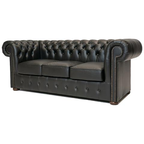 Divano Class Pelle | 3 Posti | Shiny Nero | 12 Anni Di Garanzia - Foto 2