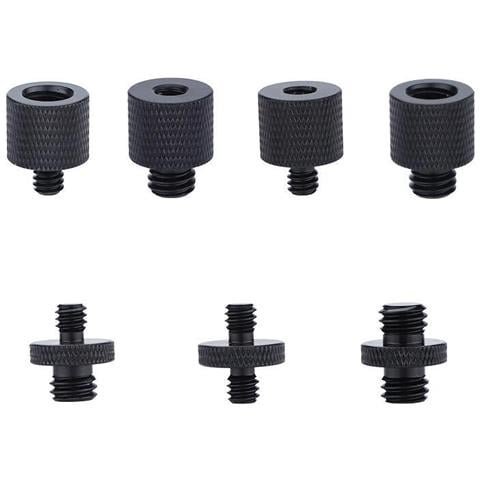 Adattatore A Vite Per Treppiede Per Fotocamera Da 1/4"" A 3/8"" 6 Pezzi Black - Foto 1