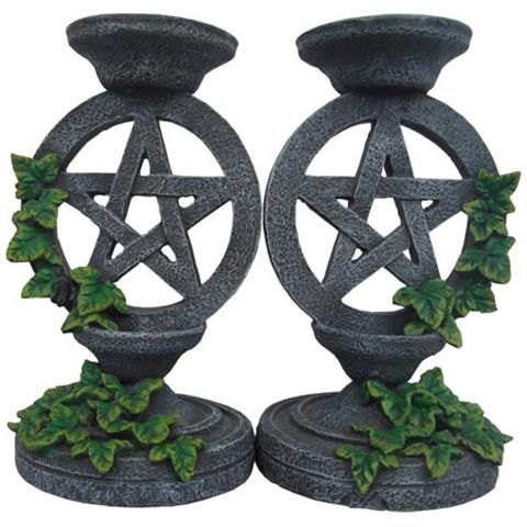 Nemesis Now - Aged Pentagram Candlesticks 13.4cm - Foto 1