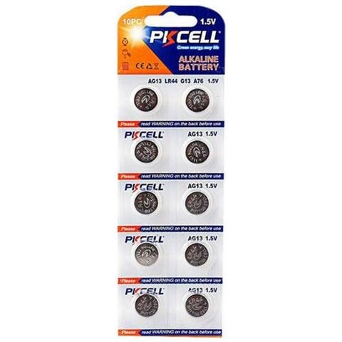 Pkcell Batteria Pila Alcalina Ag13, Lr44, 1.5v Confezione Da 10 Pezzi - Foto 1