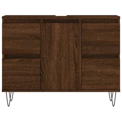 Armadietto Bagno Rovere Marrone 80x33x60cm In Legno Multistrato - Foto 2