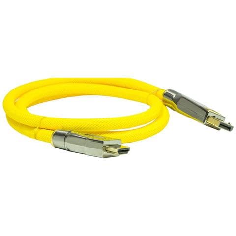 Connessione Per Il Cavo Displayport 1.2 Su Hdmi 2.0 4k2k / Uhd Contatti Placcati In Oro 24k Ofc Nylon Braid Yellow 1m Se - Foto 2