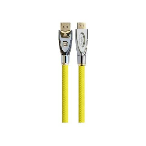 Connessione Per Il Cavo Displayport 1.2 Su Hdmi 2.0 4k2k / Uhd Contatti Placcati In Oro 24k Ofc Nylon Braid Yellow 1m Se - Foto 1