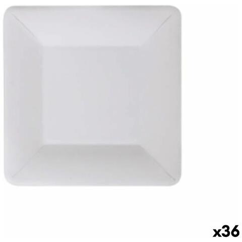 Set Di Piatti Algon Monouso Bianco Cartone Quadrato 18 Cm (36 Unità) - Foto 1