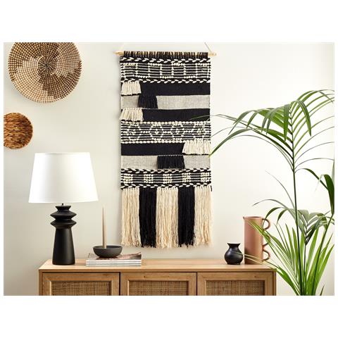 Decorazione Da Parete In Tessuto Muridke Rettangolare Cotone Beige - Foto 1