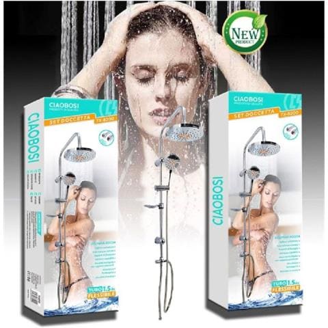 Trade Shop - Set Doccetta Bagno Colonna Doccia Saliscendi Cromato Rubinetto Soffione Tx-8200 - Foto 1
