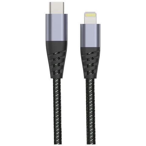 Cavo Lightning Verso Usb-c Power Resistente Carica Rapida 3a 2m, Grigio - Foto 1