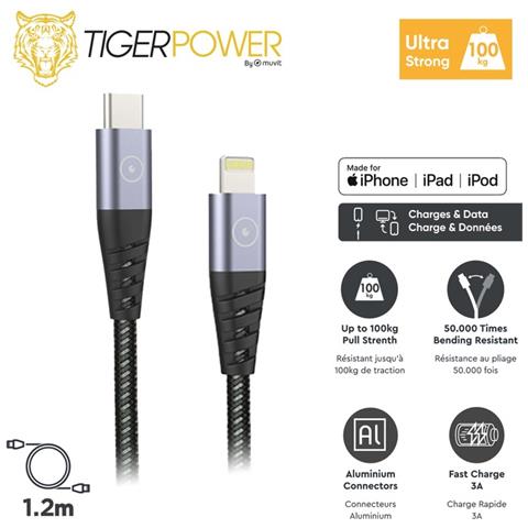 Cavo Lightning Verso Usb-c Power Resistente Carica Rapida 3a 2m, Grigio - Foto 4