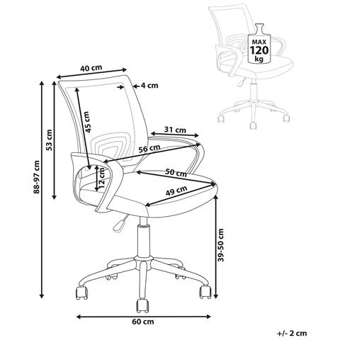 Sedia Da Ufficio Solid Grigio Chiaro - Foto 2