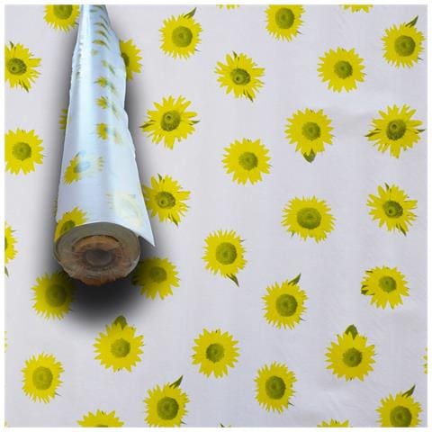 ***mega Stock*** Rotolo Da 20 Metri (h140cm) Di Tovaglia Pvc Telata Cerata Per Casa, Sagre, Pizzerie Piccoli Girasoli - Foto 1
