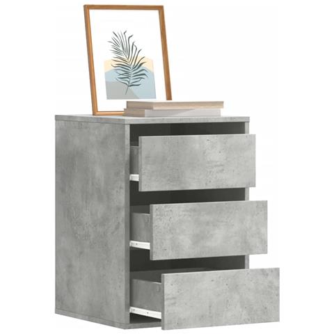 Cassettiera Angolo Grigio Cemento 40x41x58cm Legno Multistrato - Foto 1