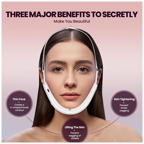 Dispositivo Elettrico Doppio Mento E Macchina V-face Con 8 Modalità E 15 Intensità Regolabili - Macchina Doppio Mento Intelligente Per V-face - Bianco - Foto 4