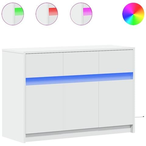 Mobile Porta Tv Con Led Bianco 91x34x61 Cm In Truciolato - Foto 2