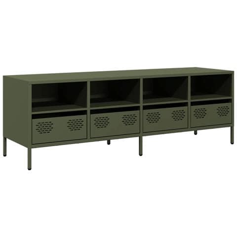 Mobile Tv Verde Oliva 135x39x43,5cm Acciaio Laminato A Freddo - Foto 1