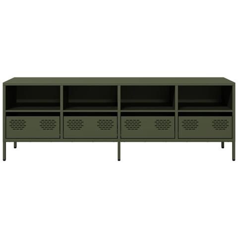 Mobile Tv Verde Oliva 135x39x43,5cm Acciaio Laminato A Freddo - Foto 10
